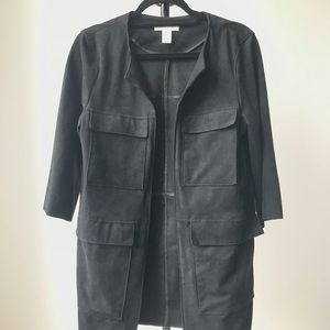 H&M Four Pocket 3/4 sleeve Black Jacket size 8